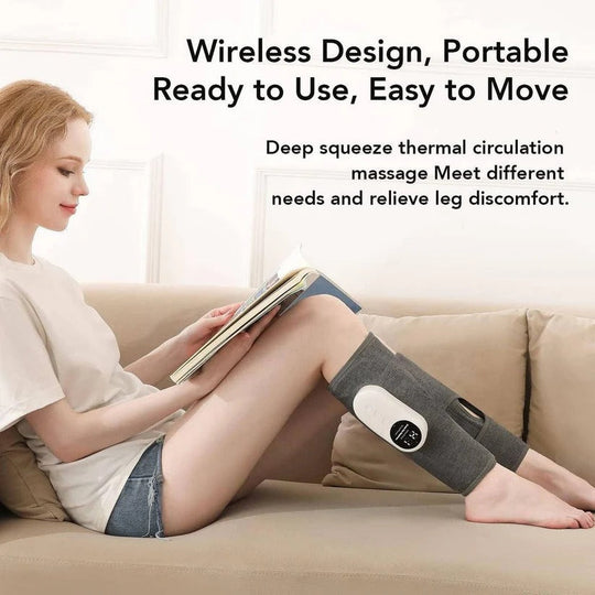 Cordless Air Compression Leg Massager with Heat and Remote
