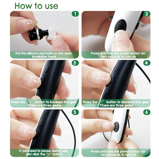 Rechargeable 650nm Red Light Device with Dual Ear and Nasal Probes