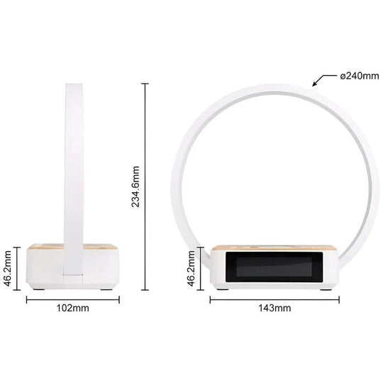 3 in 1 Bedside Table Lamp with Wireless Charging and Digital Alarm Clock