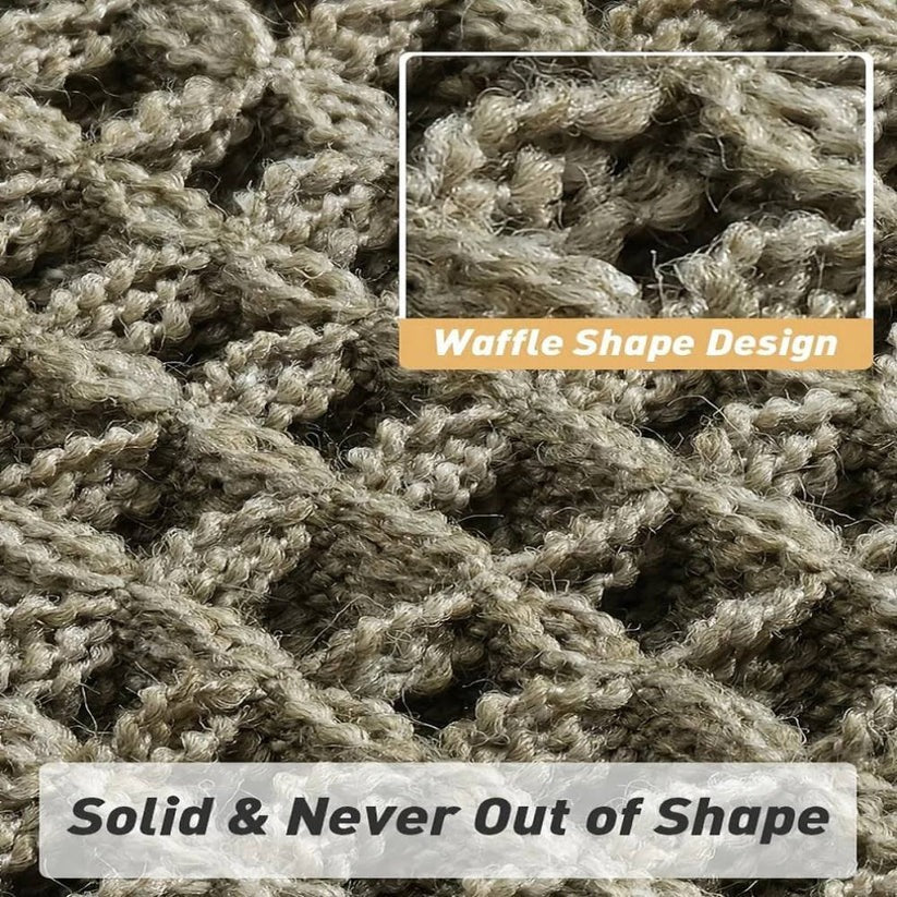 Machine Washable Bath Mat with Tassels and Non-Slip Backing