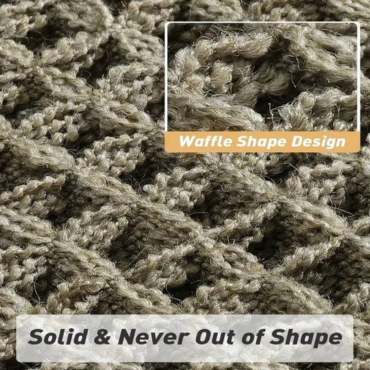 Machine Washable Bath Mat with Tassels and Non-Slip Backing