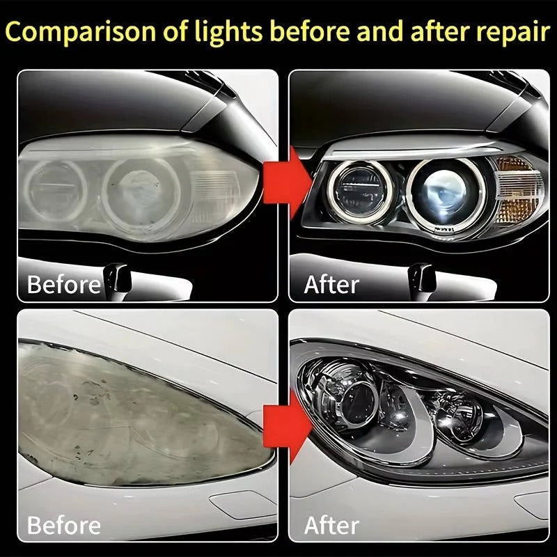 Car Headlight Surface Yellowing Restoration Kit with Paste and Sponge, 2 Pack