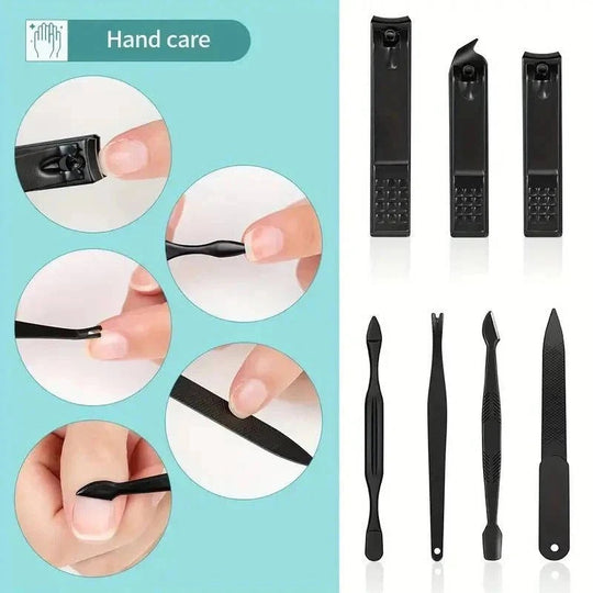 Stainless Steel Manicure and Pedicure Nail Clipper Set with Travel Wallet, 24 Piece