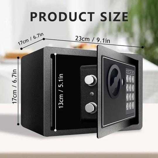 Compact Digital Safe with Keypad Lock, Light, and Backup Keys