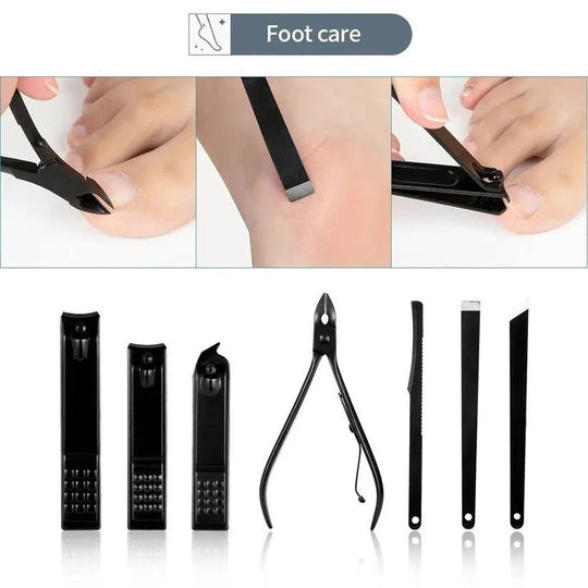 Stainless Steel Manicure and Pedicure Nail Clipper Set with Travel Wallet, 24 Piece
