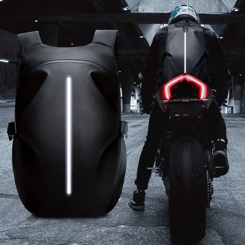 Motorcycle Helmet Backpack 40L with Laptop Pocket and Reflective Strips