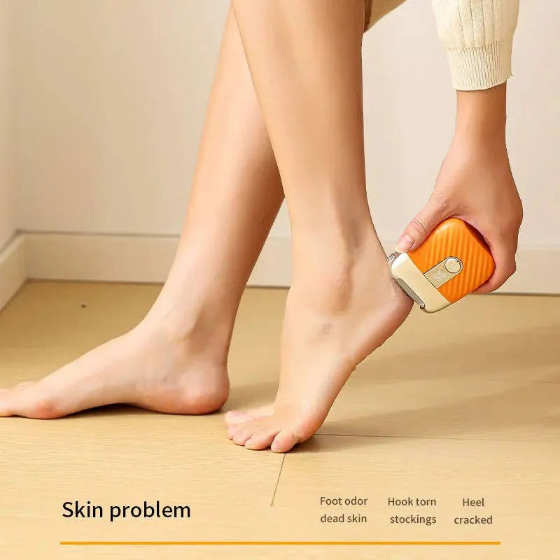 USB Rechargeable Electric Foot File with 3 Interchangeable Grinding Heads, Dual Speed and LED Light