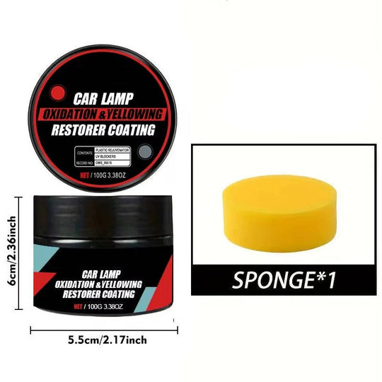 Car Headlight Surface Yellowing Restoration Kit with Paste and Sponge, 2 Pack