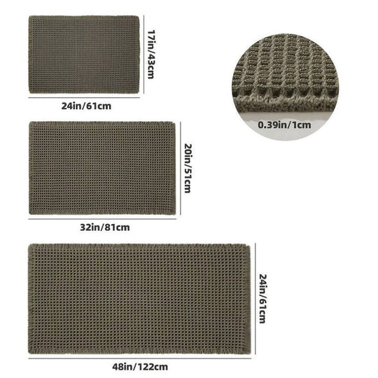 Machine Washable Bath Mat with Tassels and Non-Slip Backing