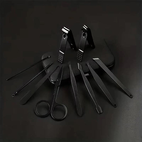 Stainless Steel Manicure and Pedicure Nail Clipper Set with Travel Wallet, 24 Piece
