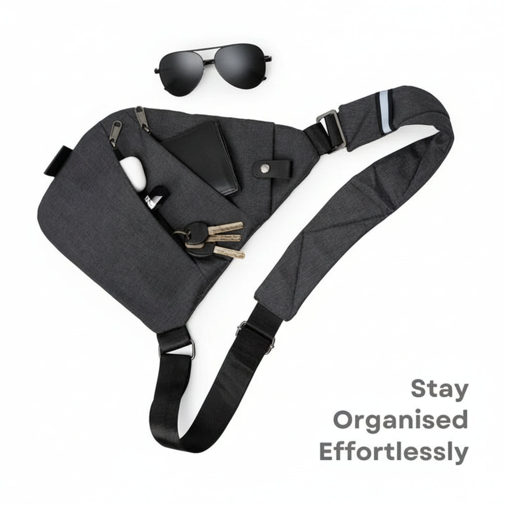 Unisex Crossbody Bag with Hidden Zipper and Secure Design