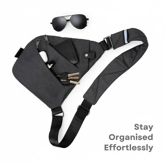 Unisex Crossbody Bag with Hidden Zipper and Secure Design