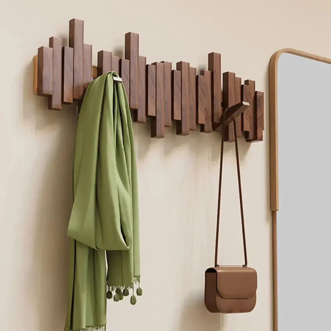 Elegant Wall Coat Rack in Piano Wood – Practical Solution for Organizing Your Entryway