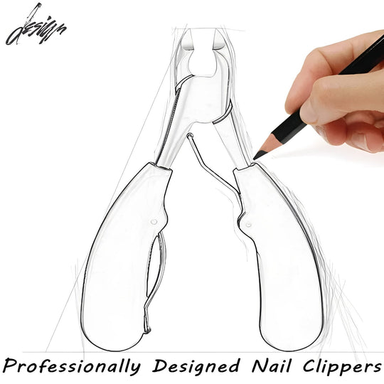 Toenail Clipper for Thick Nails with Curved Blade Design