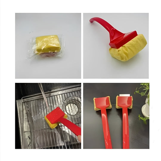 Long Handle BBQ Grill Cleaner Brush with Steam Scrub Pad