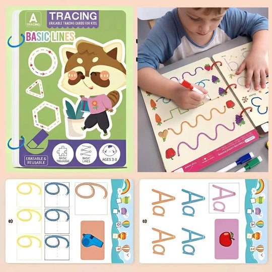 Reusable Early Learning Handwriting Practice Book for Toddlers