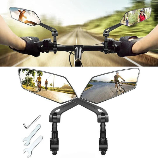2 Pack Bicycle Handlebar Mirrors, 360 Degree Swivel Rotation