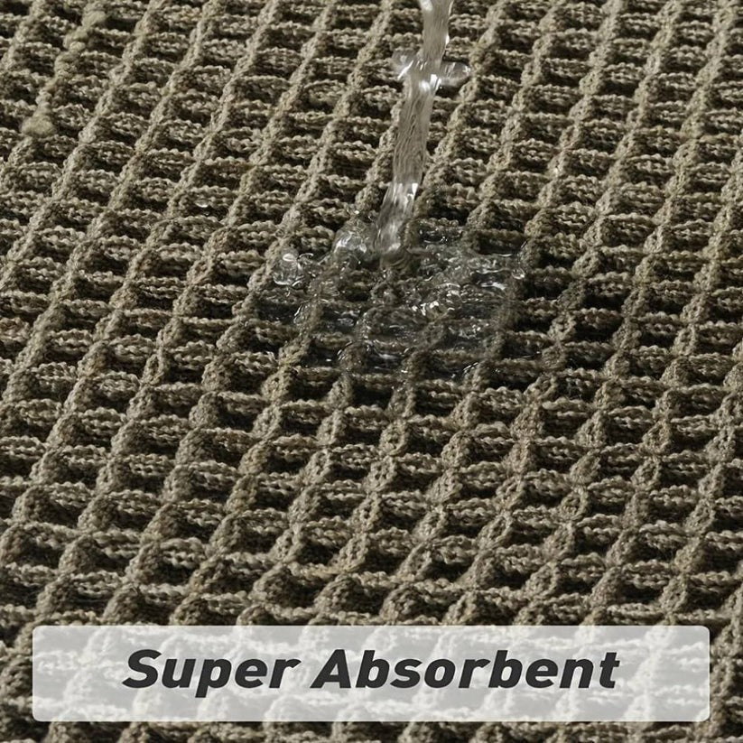 Machine Washable Bath Mat with Tassels and Non-Slip Backing