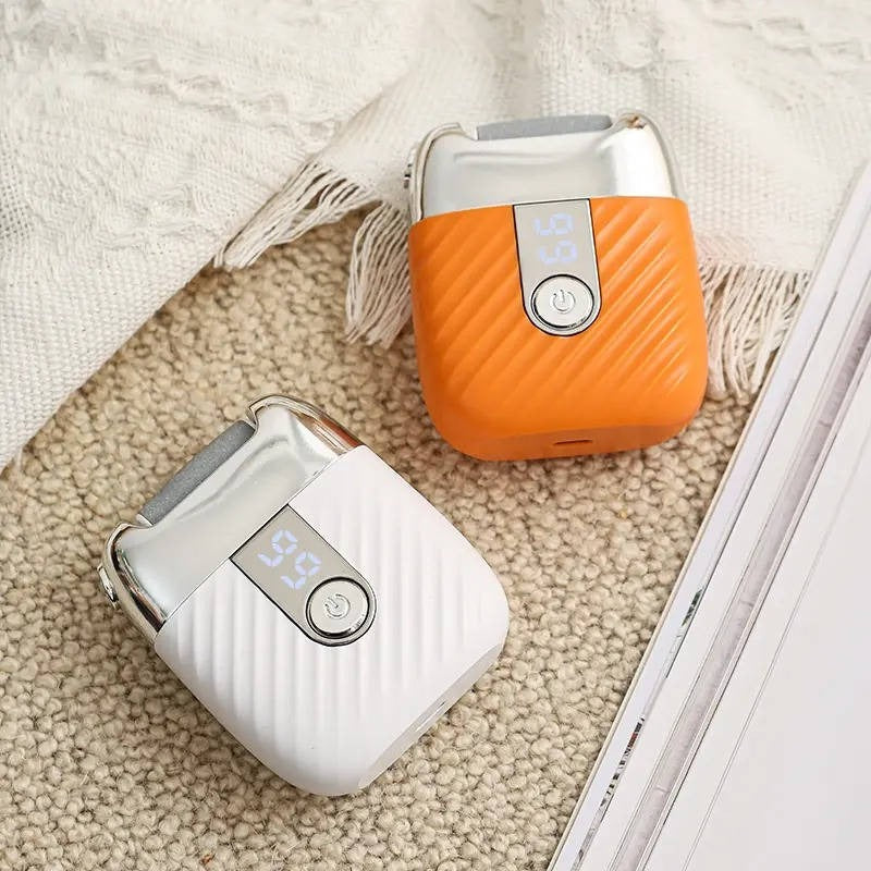 USB Rechargeable Electric Foot File with 3 Interchangeable Grinding Heads, Dual Speed and LED Light
