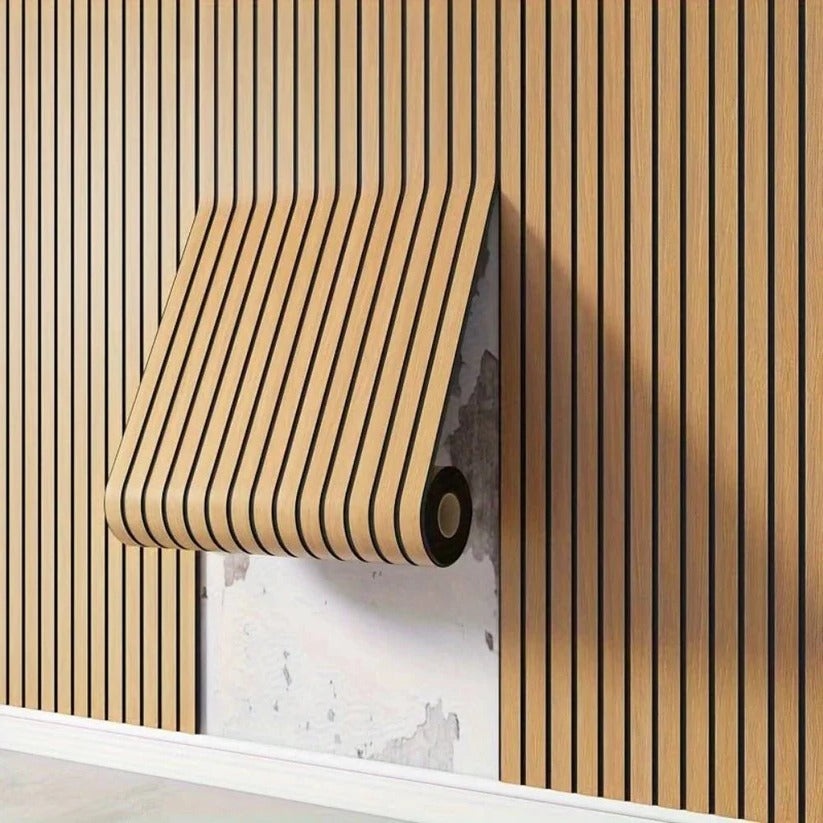 Peel and Stick 3D PVC Wall Panels with Textured Wood Grain Finish