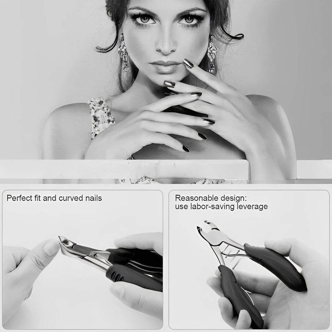 Toenail Clipper for Thick Nails with Curved Blade Design