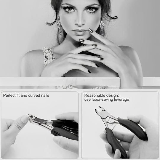 Toenail Clipper for Thick Nails with Curved Blade Design