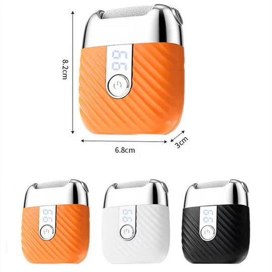 USB Rechargeable Electric Foot File with 3 Interchangeable Grinding Heads, Dual Speed and LED Light