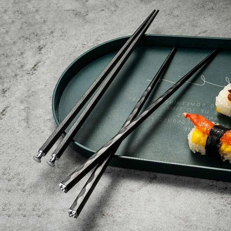 Reusable Chopsticks Set of 5 Pairs with Non-Slip Grip Design