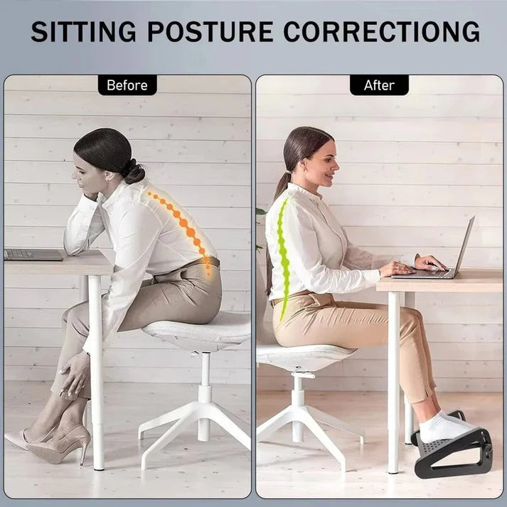 Adjustable Under Desk Foot Rest with Dual Texture Surface