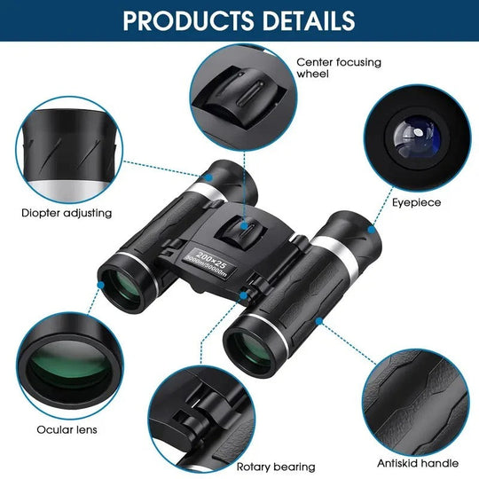 Compact Waterproof Binoculars 25mm with FMC Lens for Travel