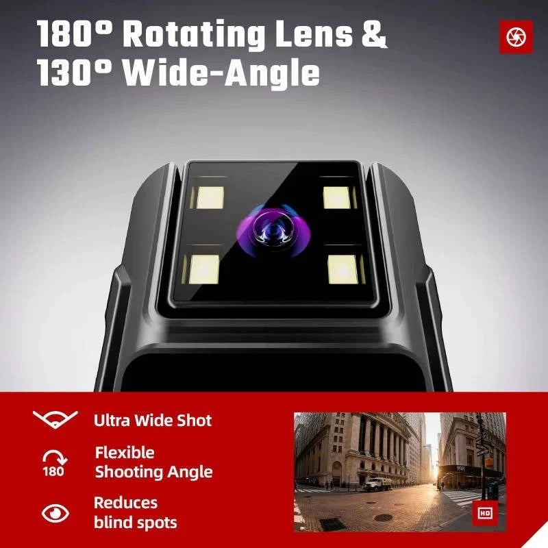 1080P Wearable Body Camera with Night Vision, Motion Detection and Wide Angle Rotatable Lens