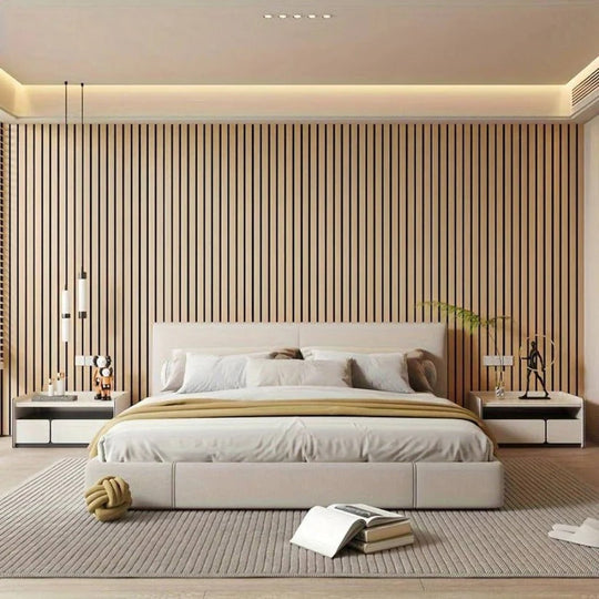 Peel and Stick 3D PVC Wall Panels with Textured Wood Grain Finish