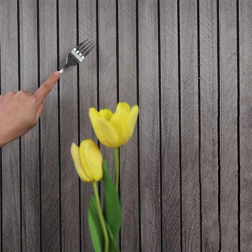 Peel and Stick 3D PVC Wall Panels with Textured Wood Grain Finish