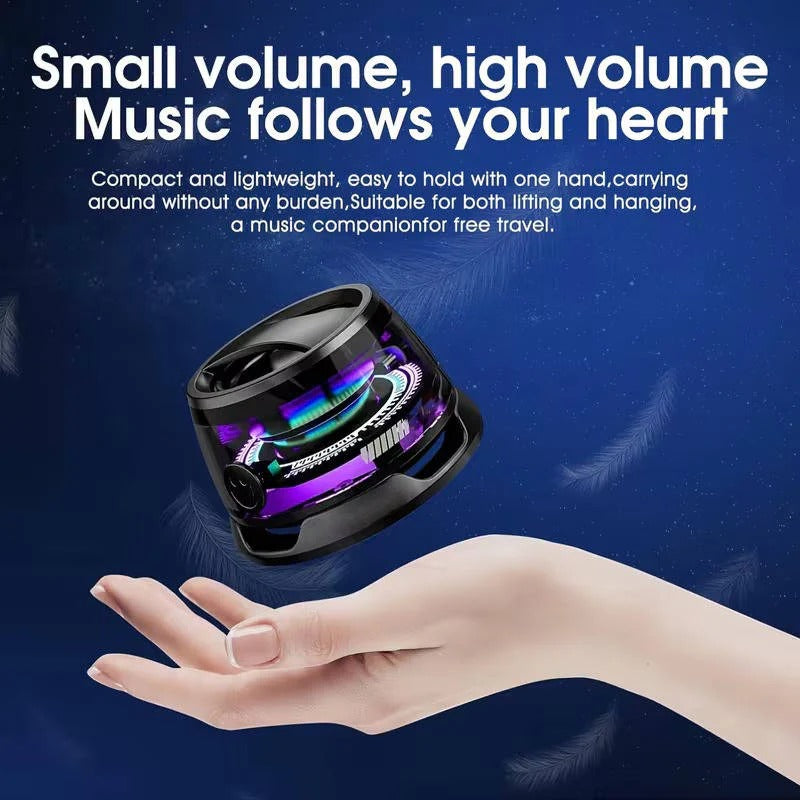 Mini Bluetooth 5.3 Speaker with Magnetic Base and RGB Lighting