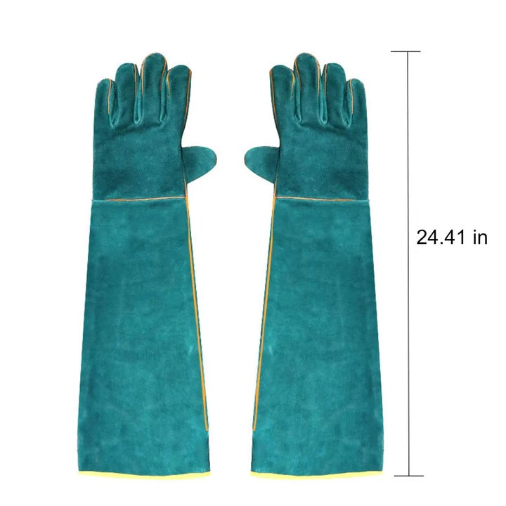 Protective Gloves with Bite Resistant Material for Animal Handling