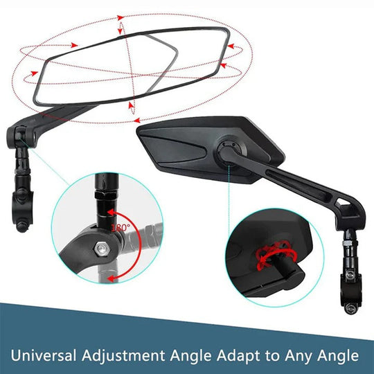 2 Pack Bicycle Handlebar Mirrors, 360 Degree Swivel Rotation
