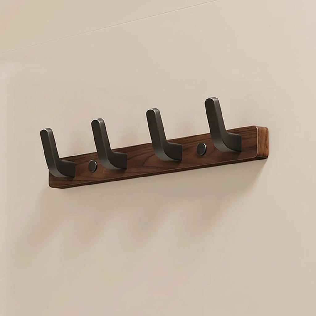 Wall Mounted Coat Hook with Wood and Metal Design