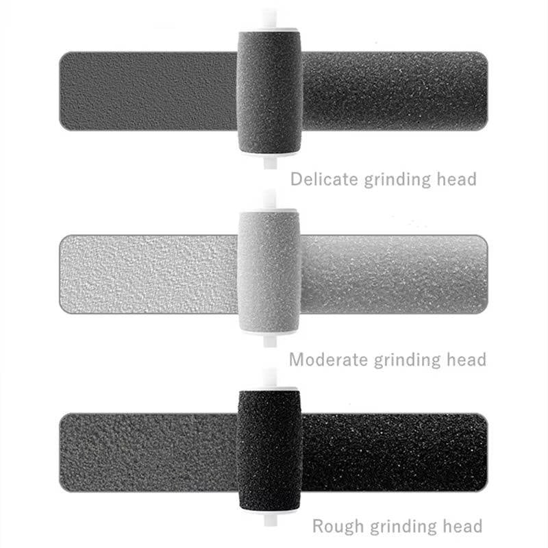 USB Rechargeable Electric Foot File with 3 Interchangeable Grinding Heads, Dual Speed and LED Light