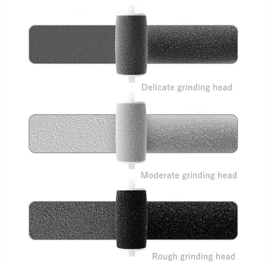 USB Rechargeable Electric Foot File with 3 Interchangeable Grinding Heads, Dual Speed and LED Light