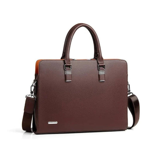 Leather Laptop Shoulder Bag for Men, Fits 14 to 15 Inch Laptops