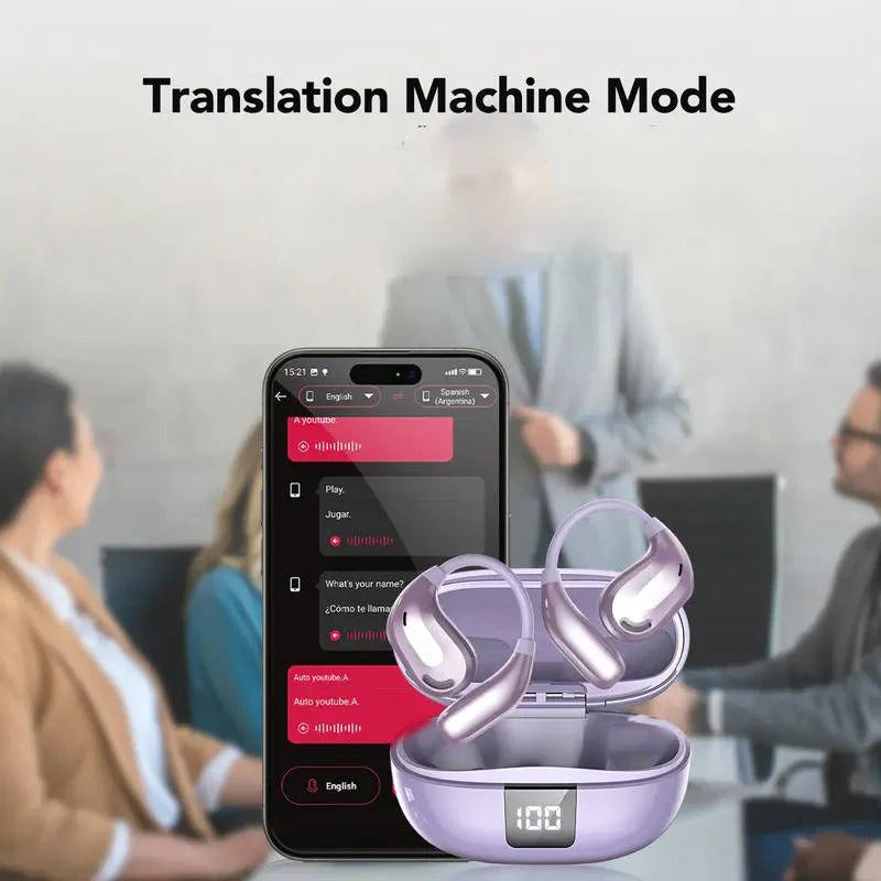 Bluetooth Translation Earbuds with Multi Language App Support and Charging Case