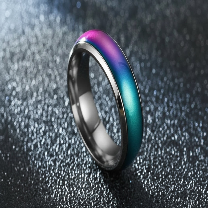 Thermochromic Mood Ring with Stainless Steel Band