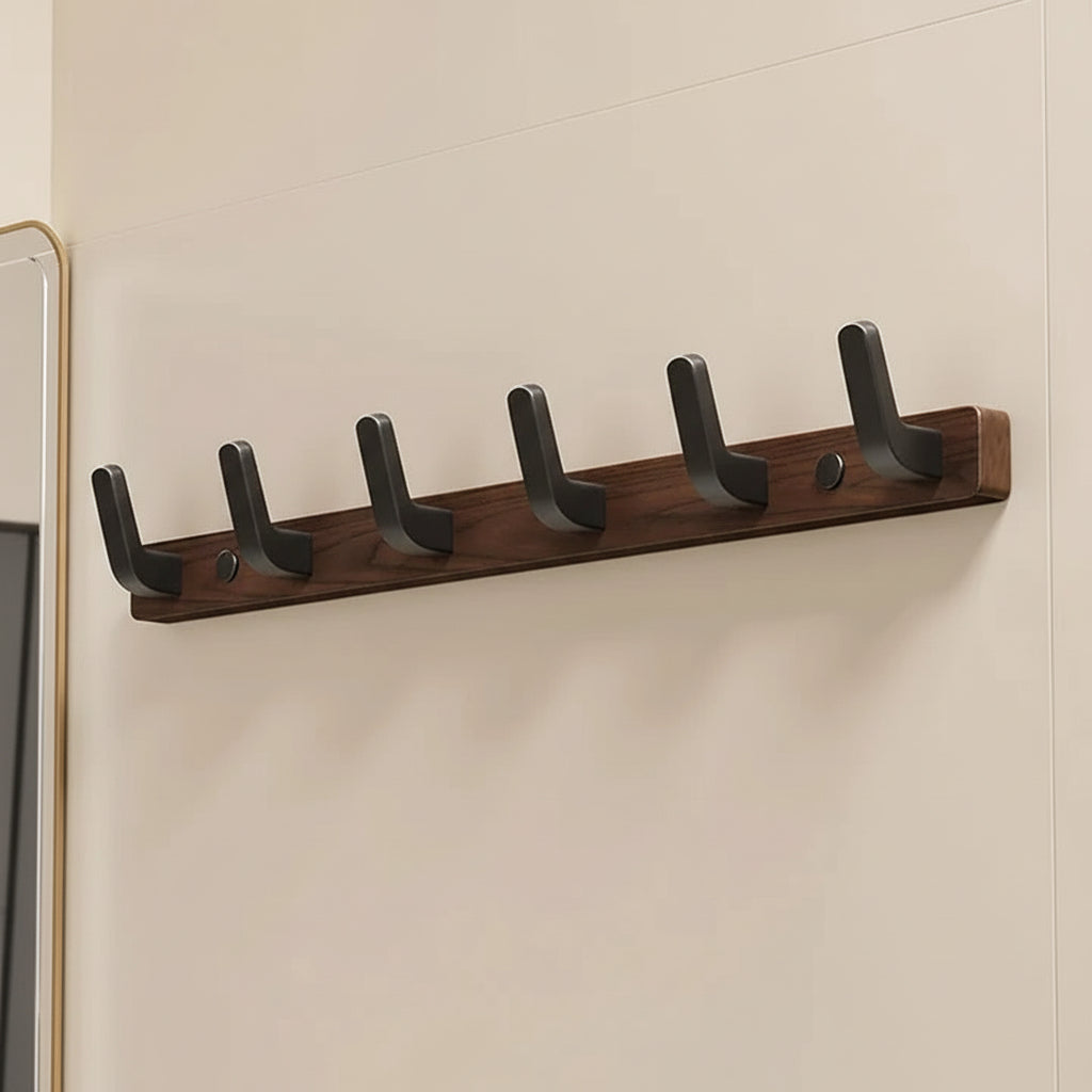 Wall Mounted Coat Hook with Wood and Metal Design