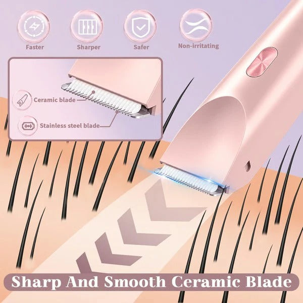 Women’s Dual Head Body Trimmer with IPX7 Waterproof Rechargeable Design