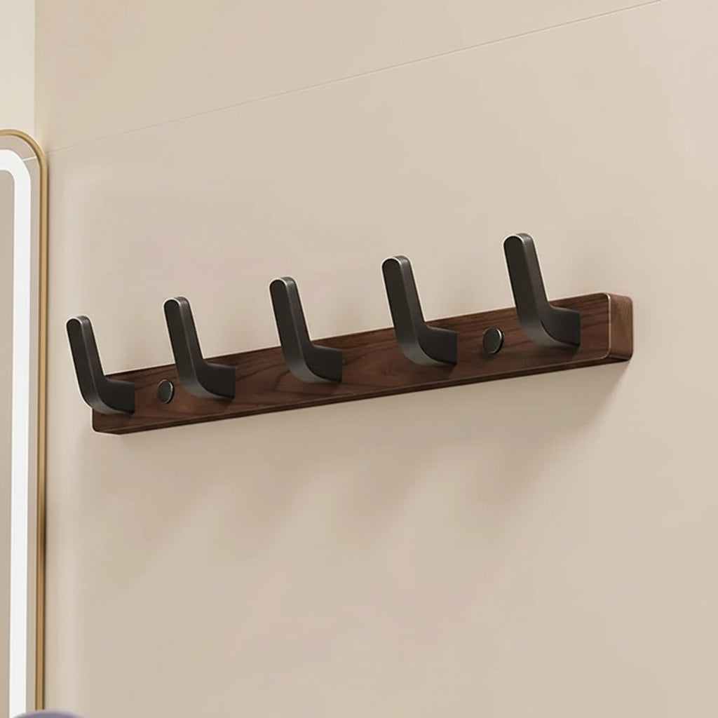 Wall Mounted Coat Hook with Wood and Metal Design