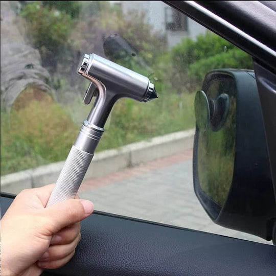 Car Safety Hammer with Tungsten Steel Tip and Seatbelt Cutter, Set of 3