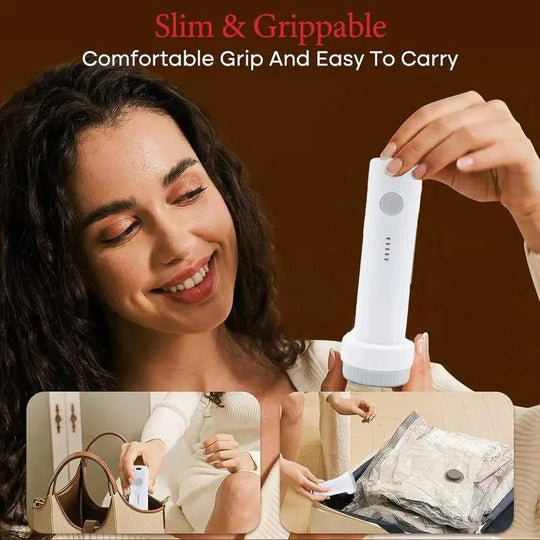 Cordless Vacuum Compression Bag Set with Hand Pump for Travel, 15 Pieces