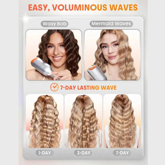 25mm Dual Barrel Hair Waver with 5 Adjustable Heat Settings