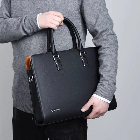 Leather Laptop Shoulder Bag for Men, Fits 14 to 15 Inch Laptops