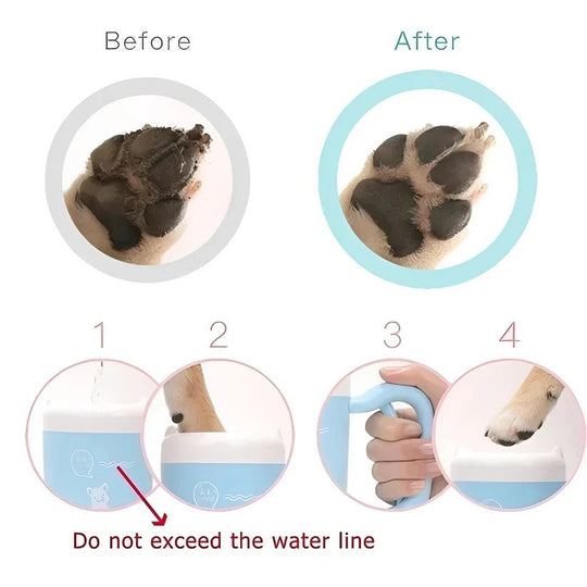 Portable Pet Paw Washing Cup with Soft Silicone Cleaning Bristles for Mud and Dirt Removal